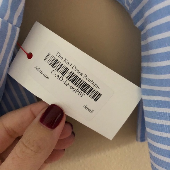 NWT Red Dress Boutique Blue & White Striped Dress - Picture 9 of 11